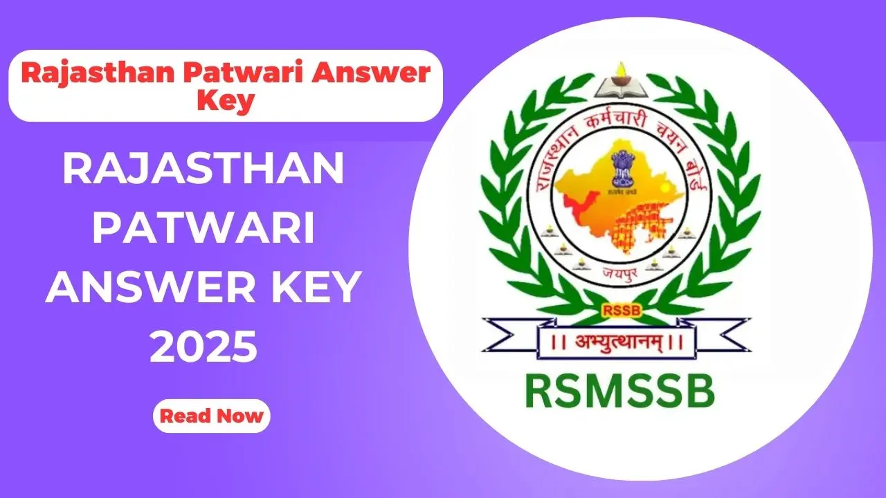 Rajasthan Patwari Answer Key 2025 Download PDF